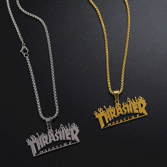 GOLD Thrashers magazine pendant chain - Picture 3 of 5